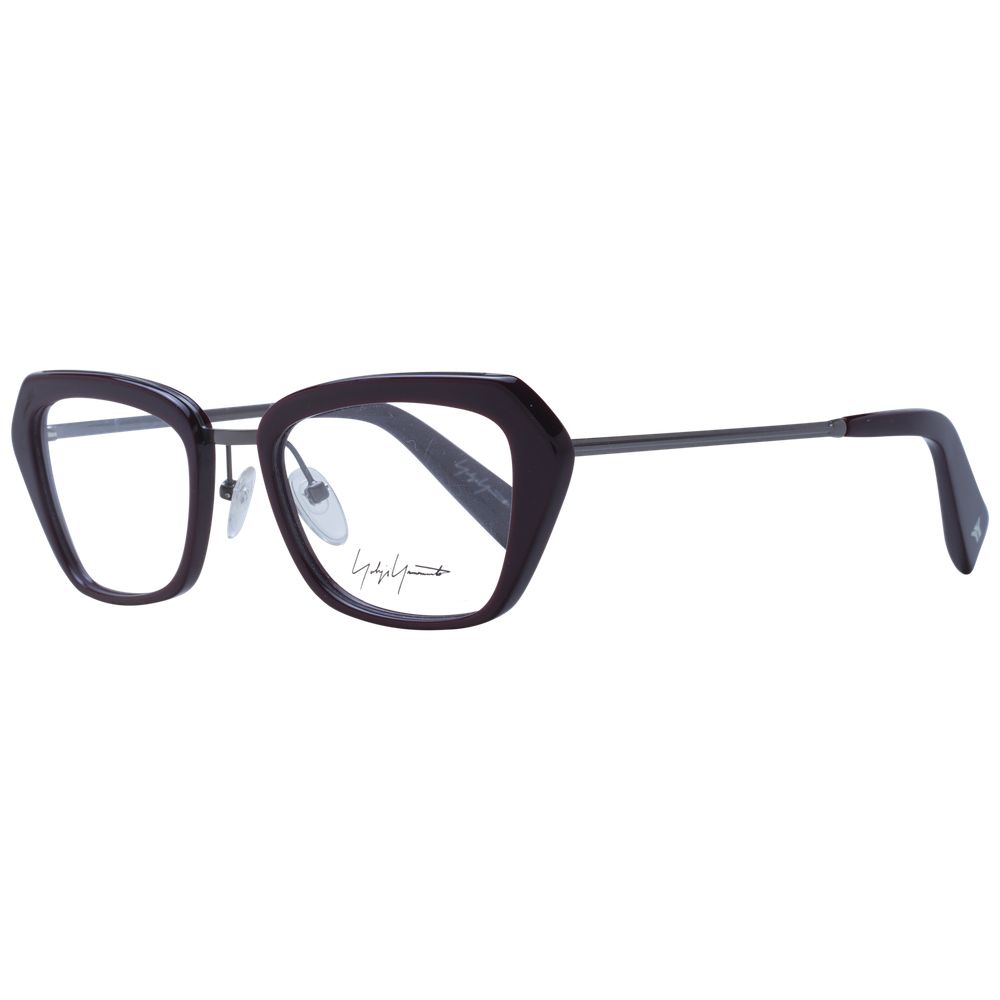 Yohji Yamamoto Burgundy Unisex Glasses Frame Yohji Yamamoto