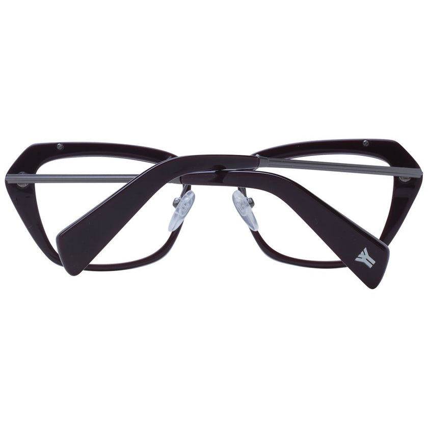 Yohji Yamamoto Burgundy Metal & Plastic Glasses (Frames) Yohji Yamamoto