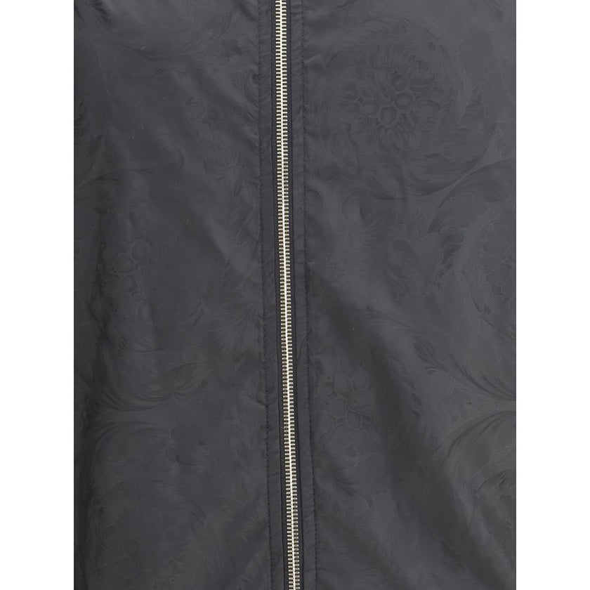 Versace Black Polyester Shell Jacket Versace
