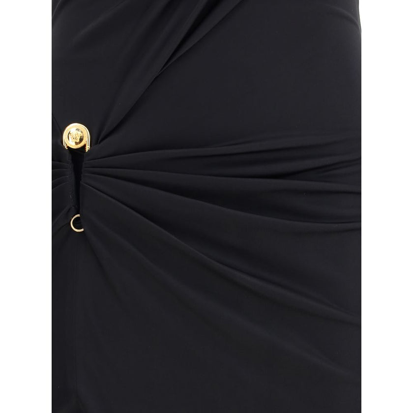 Versace Black Viscose Casual Dress Versace