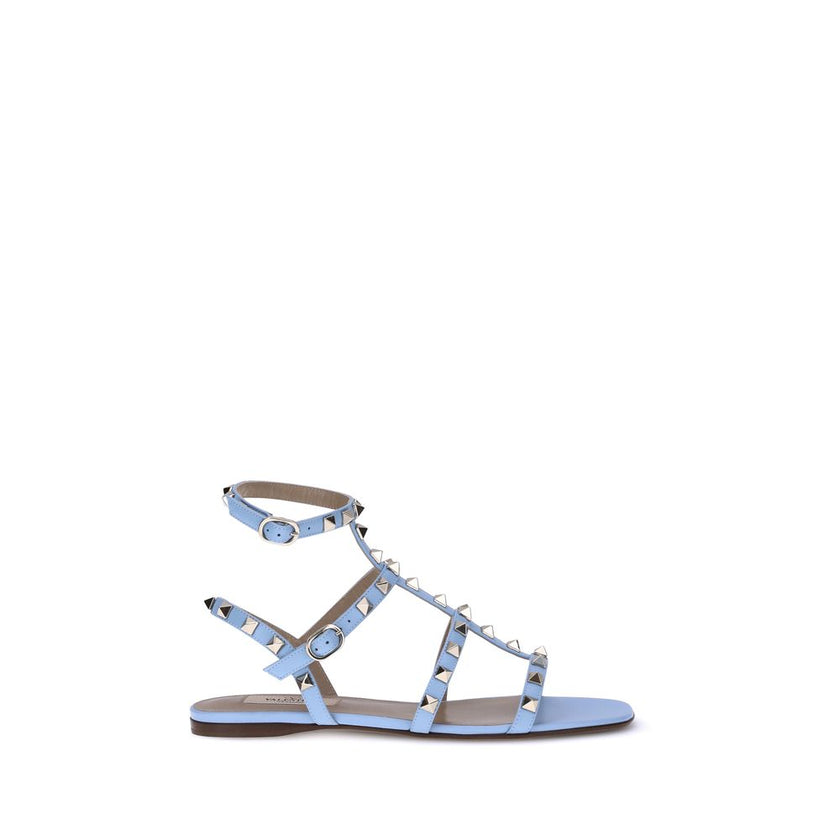Valentino Garavani Light Blue Calf Leather Bos Taurus Sandals Valentino Garavani