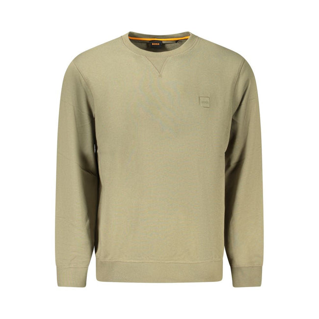 Hugo Boss Green Cotton Men Sweater Hugo Boss