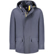 K-WAY Blue Wool Men Trench Coat K-WAY