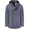 K-WAY Blue Wool Men Trench Coat K-WAY