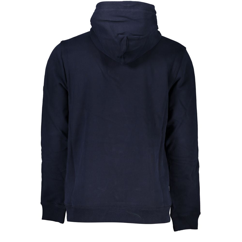 Tommy Hilfiger Blue Cotton Men Sweater with Hood Tommy Hilfiger