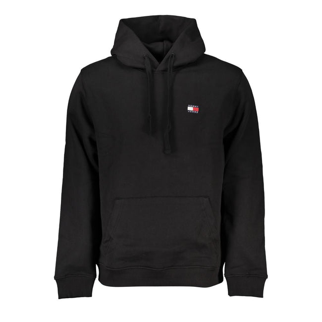 Tommy Hilfiger Black Cotton Men Sweater with Hood Tommy Hilfiger
