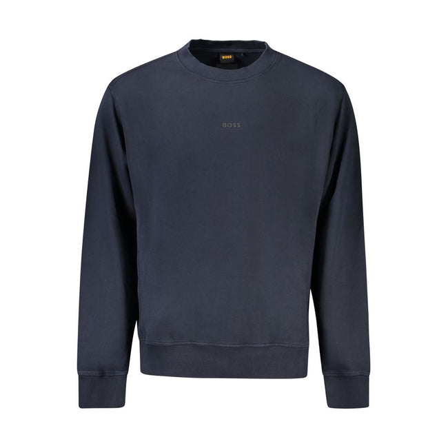 Hugo Boss Blue Cotton Men Sweater Hugo Boss