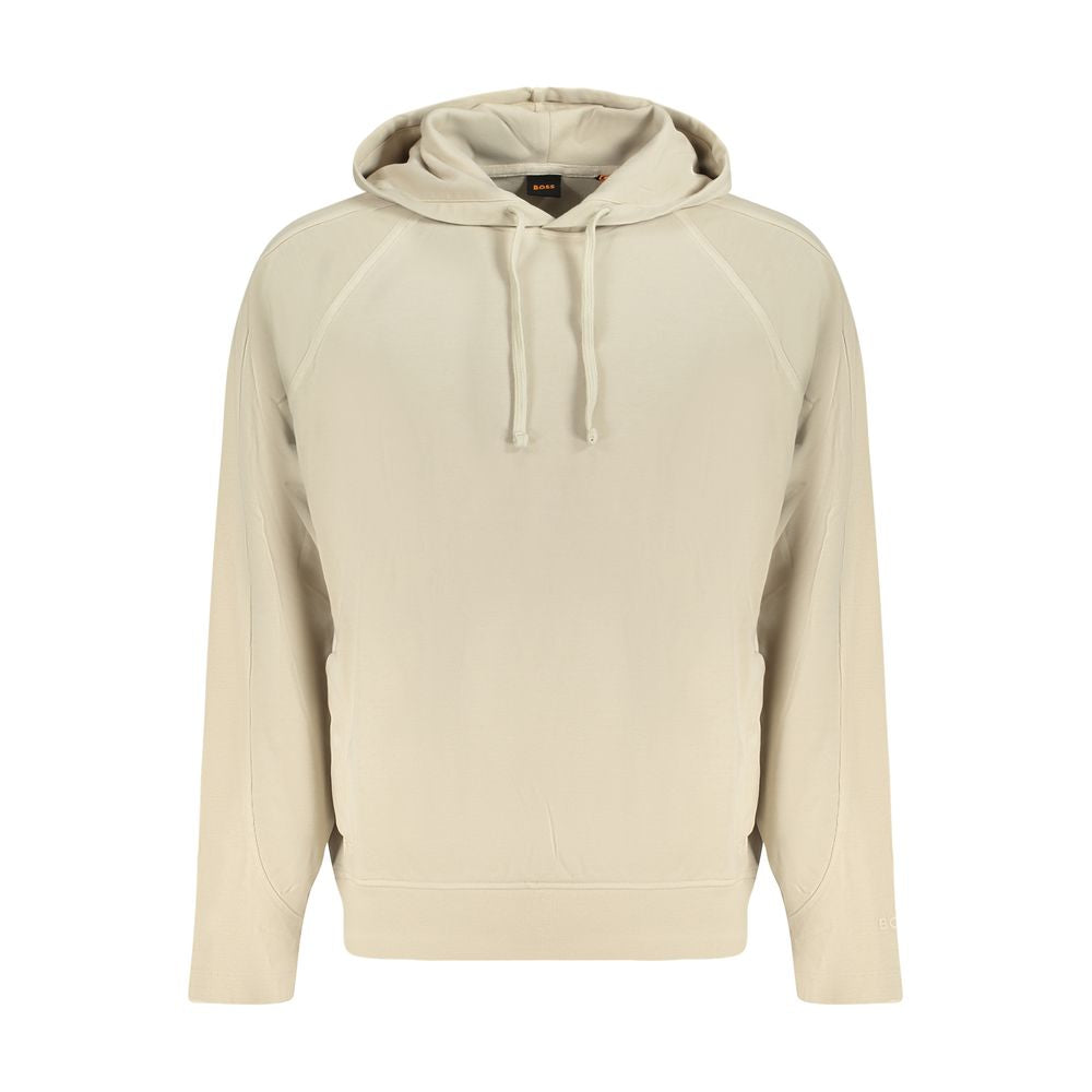 Hugo Boss Beige Cotton Men Hoodie Hugo Boss