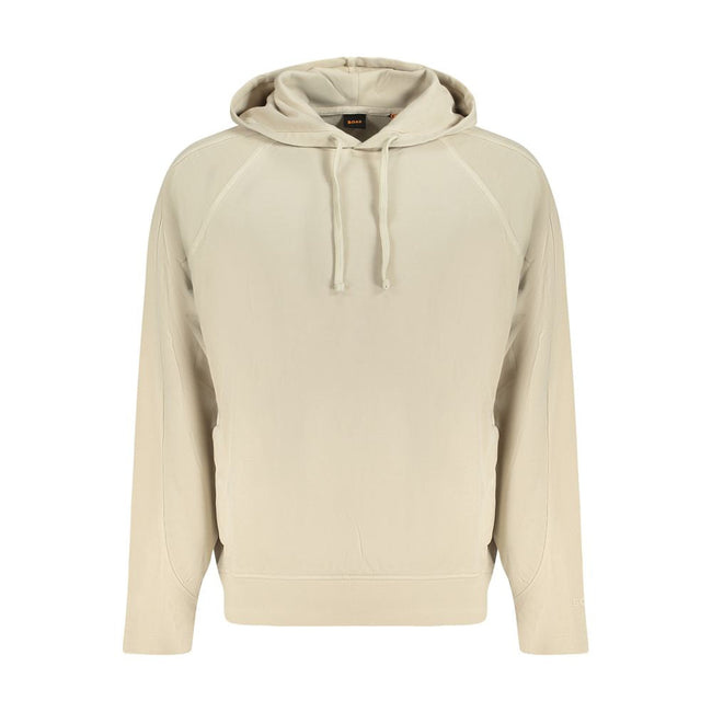 Hugo Boss Beige Cotton Men Hoodie Hugo Boss