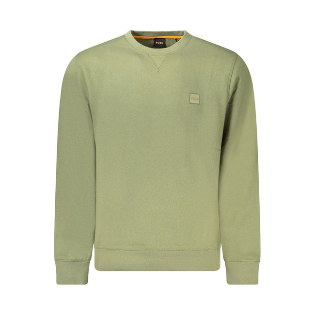 Hugo Boss Green Cotton Men Sweater Hugo Boss