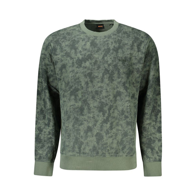 Hugo Boss Green Cotton Men Sweater Hugo Boss