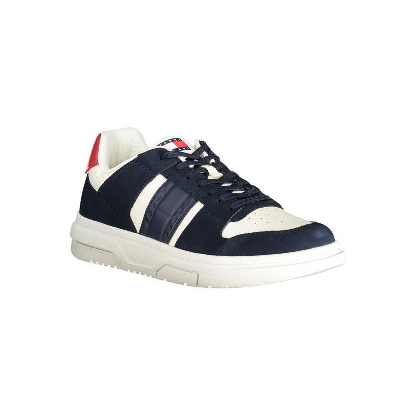 Tommy Hilfiger Blue Leather Men Sneaker Tommy Hilfiger