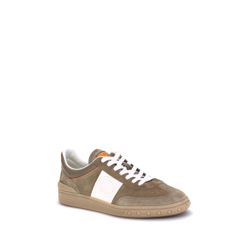Valentino Garavani Brown Calf Leather Bos Taurus Chunky Sneakers Valentino Garavani