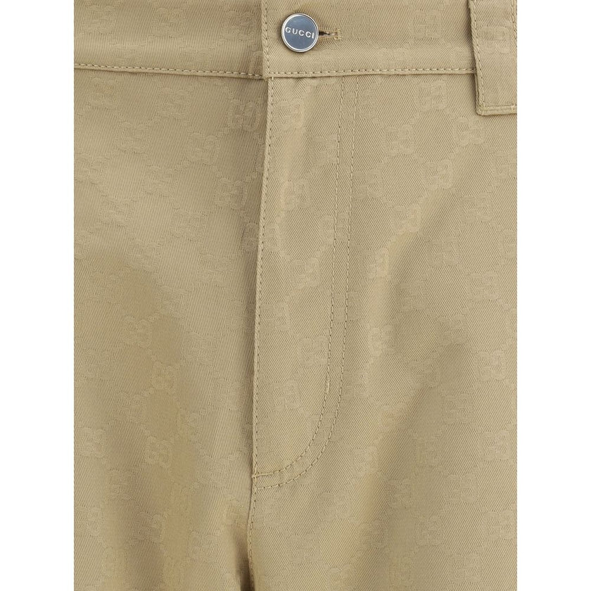 Gucci Beige Cotton Casual Pants Gucci