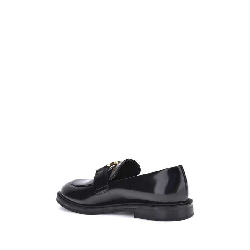 Chloé Black Calf Leather Bos Taurus Slip-On Loafers Chloé