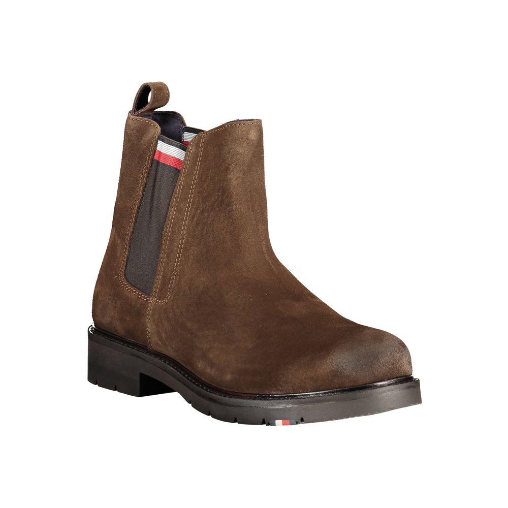 Tommy Hilfiger Brown Leather Men Boot Tommy Hilfiger
