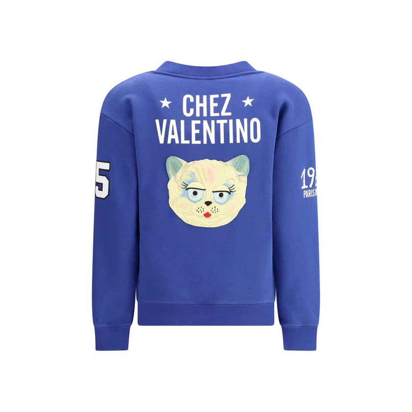 Valentino Blue Cotton Sweatshirt Valentino