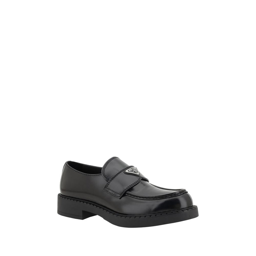 Prada Black Rubber Platform Loafers Prada