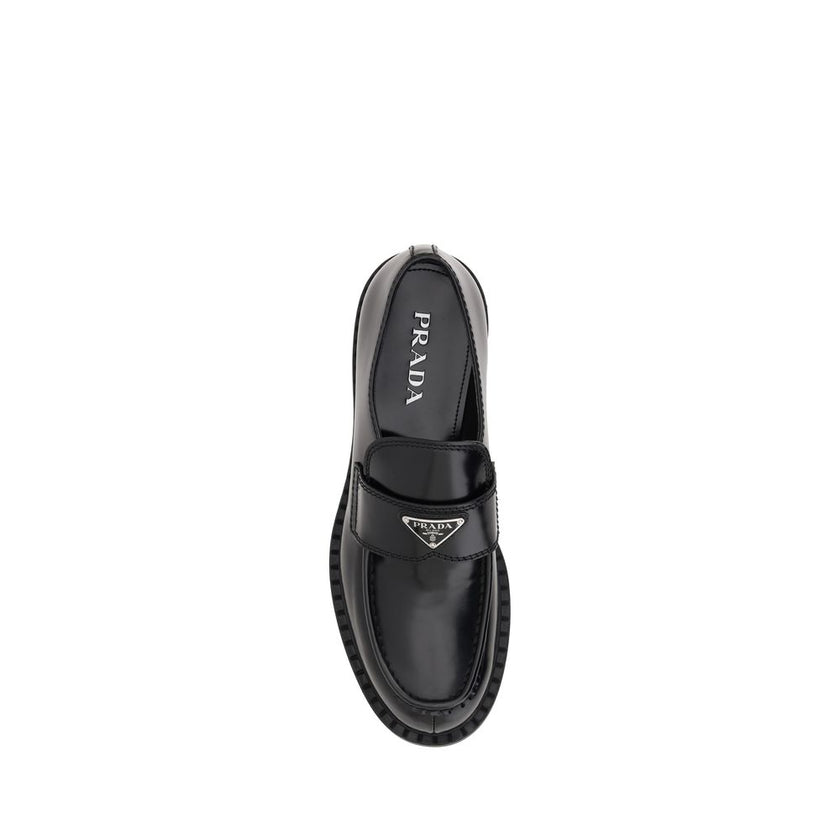 Prada Black Rubber Platform Loafers Prada