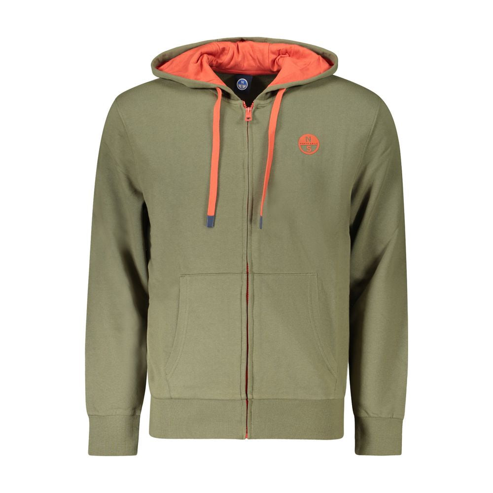 North Sails Green Cotton Men's Hooded Sweater North Sails