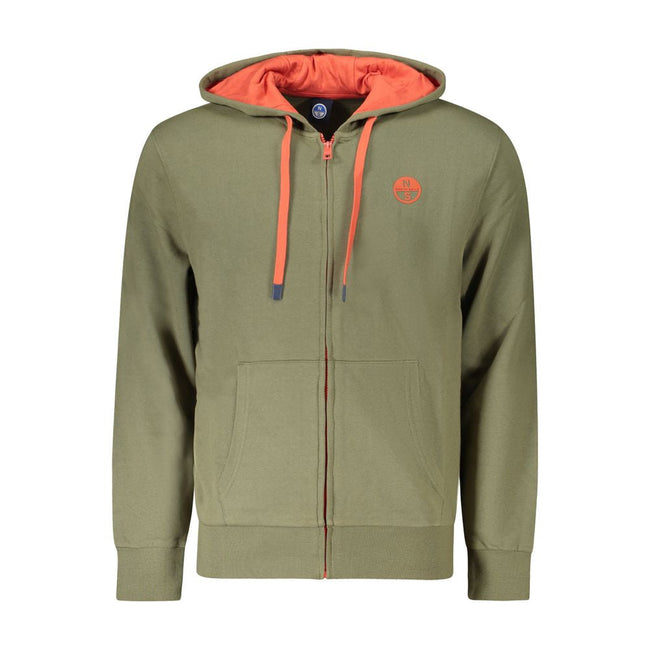 North Sails Green Cotton Men's Hooded Sweater North Sails