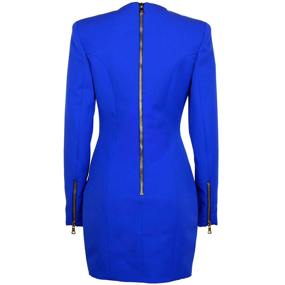 Balmain Blue Wool Dress Balmain