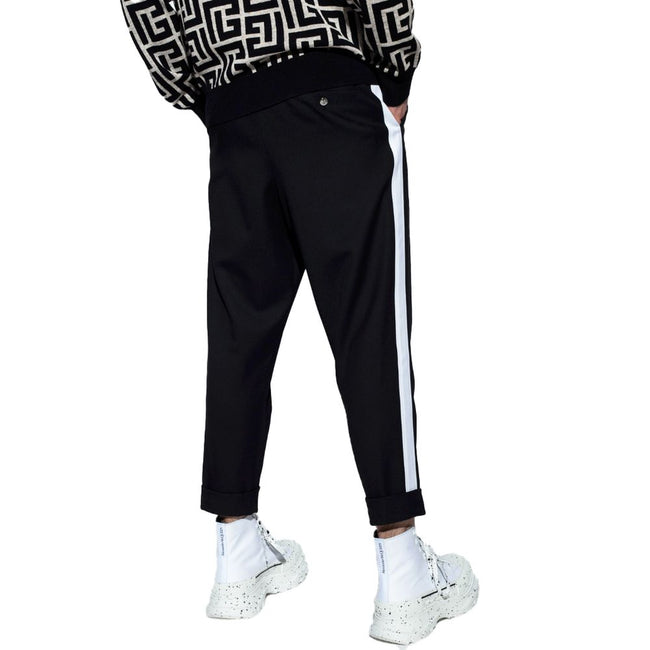Balmain Black Cotton Men Trousers Balmain