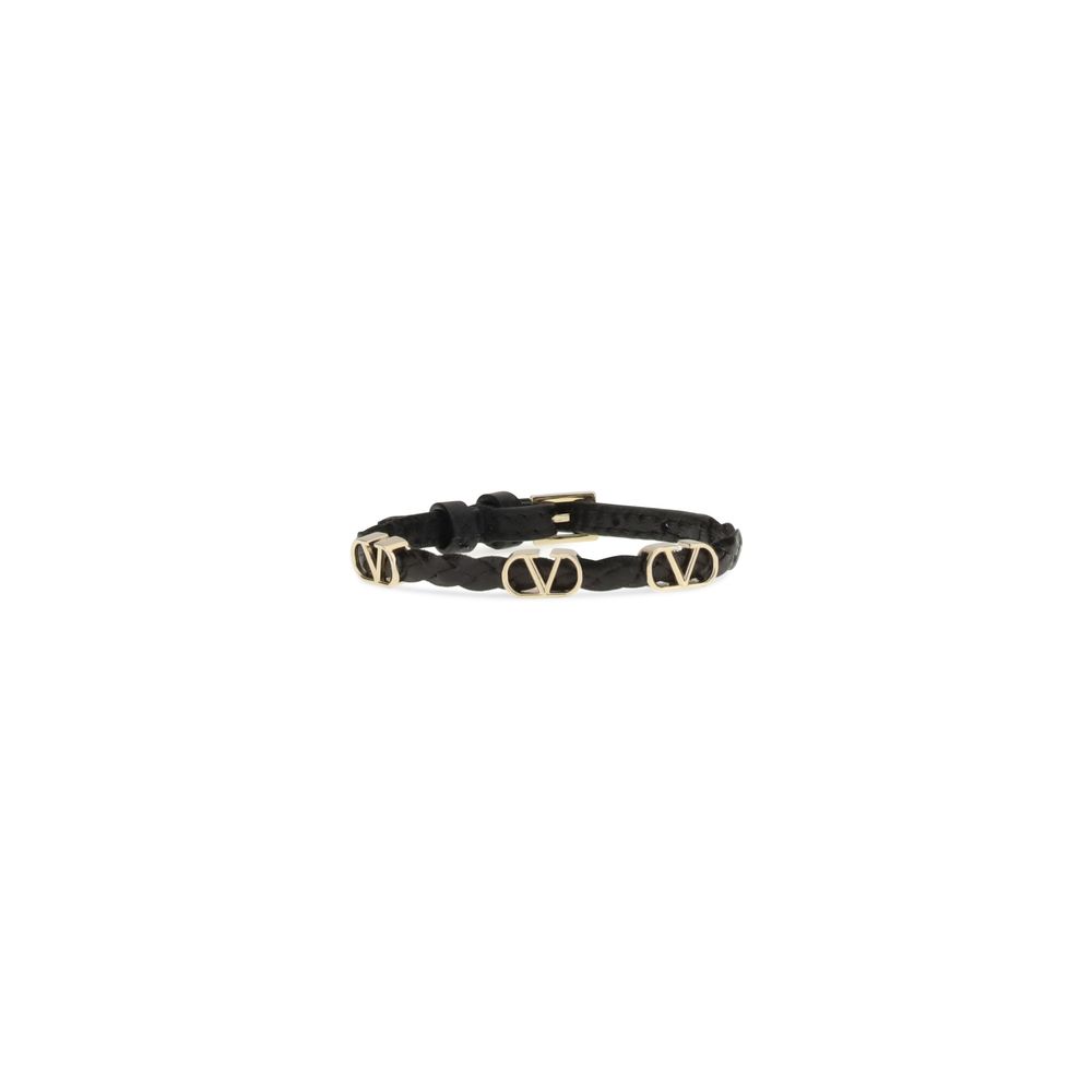 Valentino Garavani Leather VLogo Bracelet Valentino Garavani