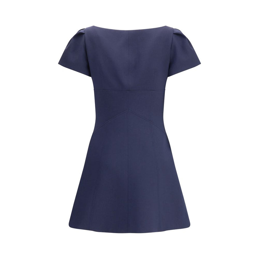 Alexander McQueen Blue Wool Casual Dress Alexander McQueen