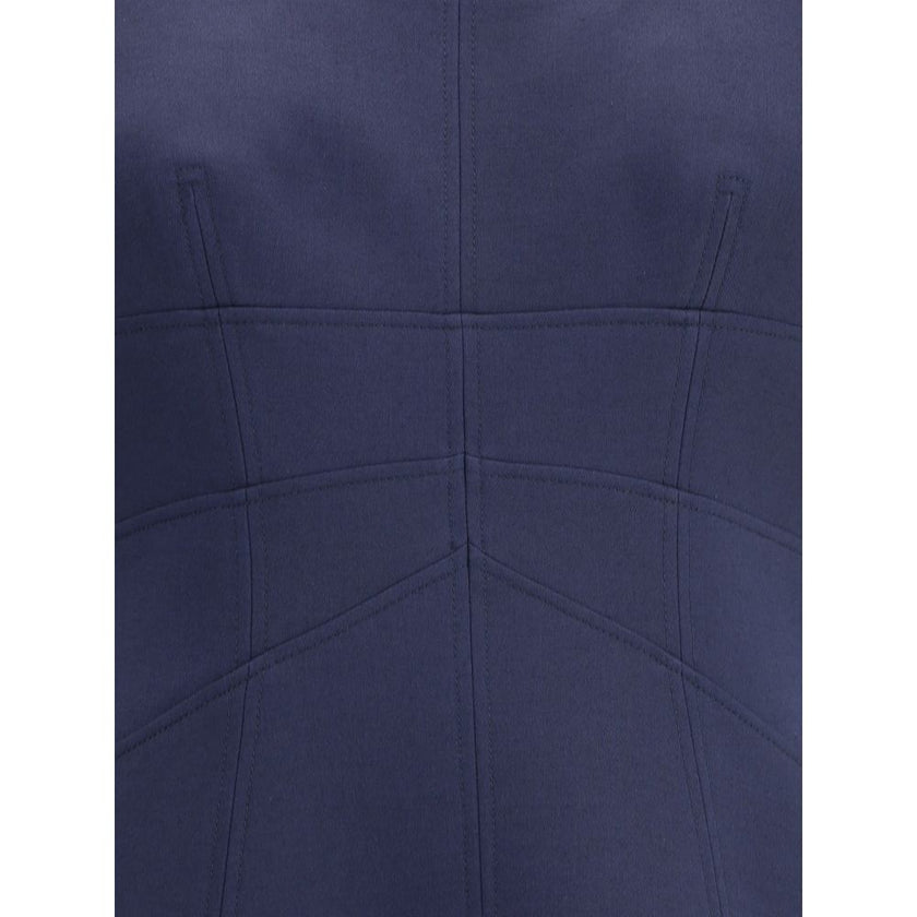 Alexander McQueen Blue Wool Casual Dress Alexander McQueen