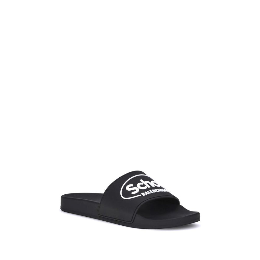 Balenciaga Black Rubber Flat Sandals Balenciaga