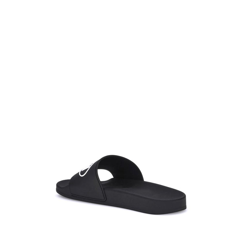 Balenciaga Black Rubber Flat Sandals Balenciaga