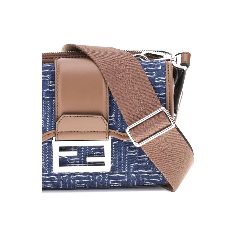 Fendi Blue Cotton Shoulder Bag Fendi