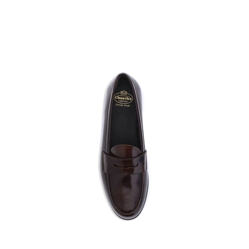 Church's Brown Calf Leather Bos Taurus Slip-On Loafers Church's