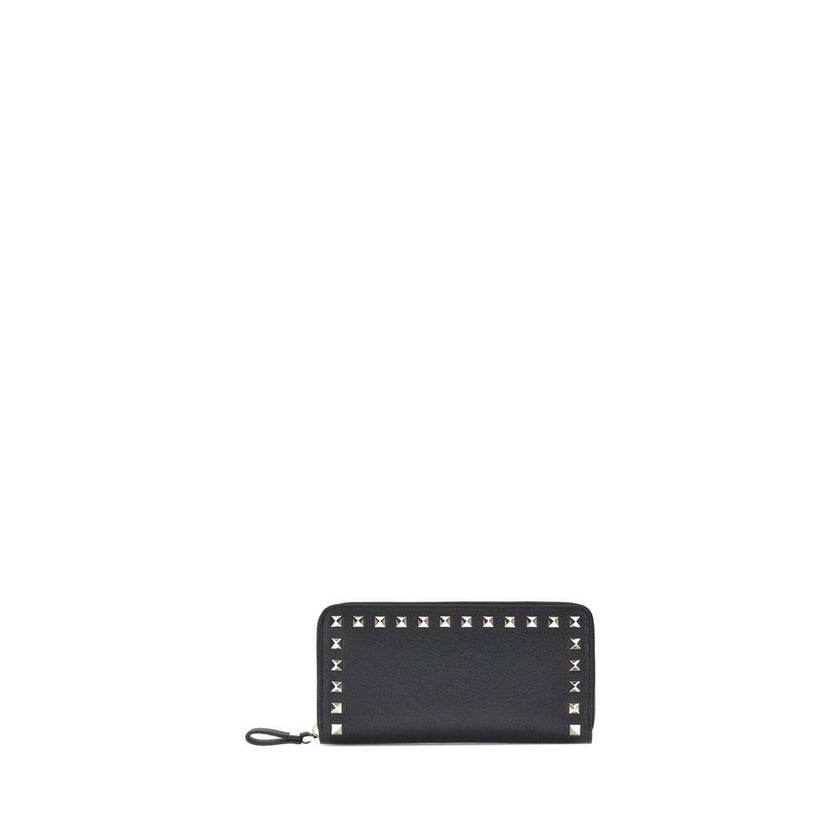 Valentino Garavani Black Calf Leather Bos Taurus Wallet Valentino Garavani