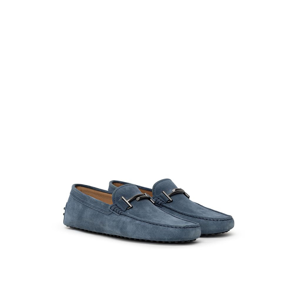 Tod's Blue Suede Leather Moccassin Tod's