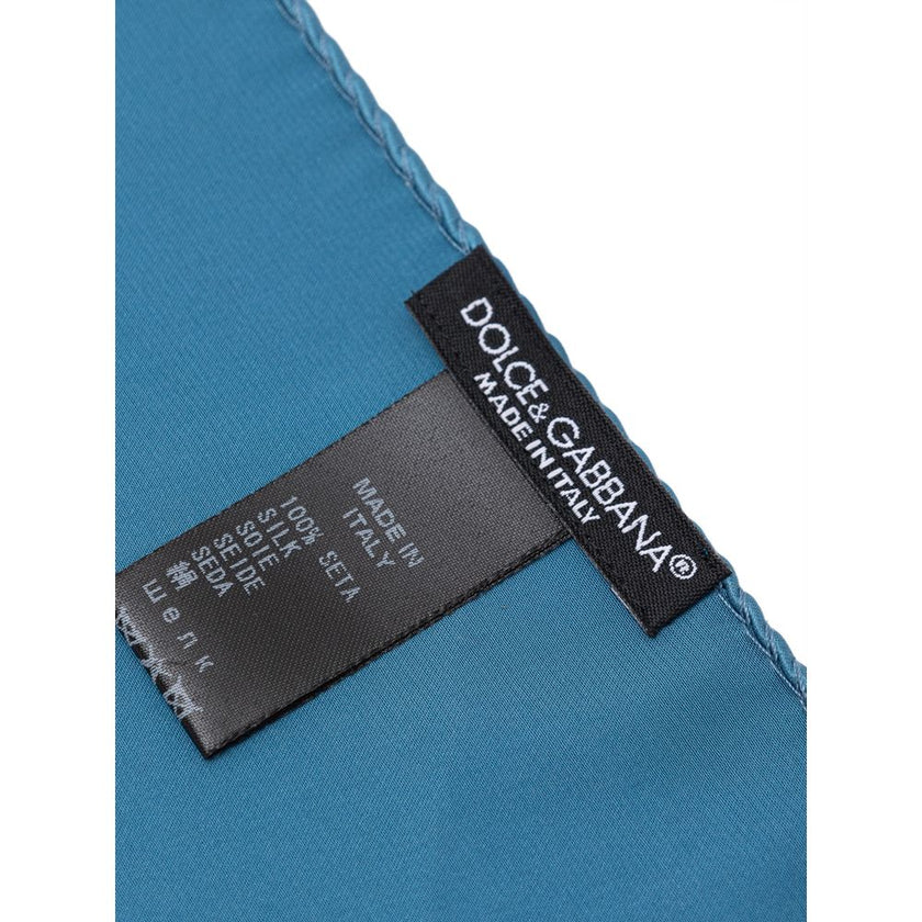 Dolce & Gabbana Light Blue Silk Pocket Square Dolce & Gabbana