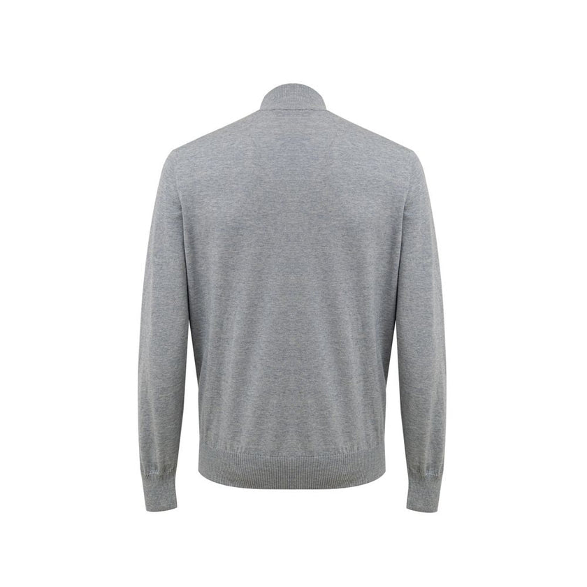 Gran Sasso Gray Cotton Cardigan Gran Sasso