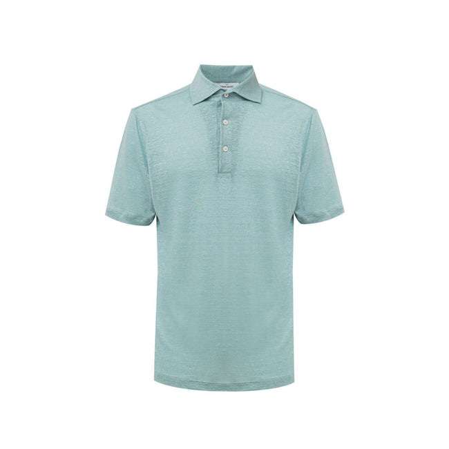 Gran Sasso Blue Linen Polo Shirt Gran Sasso