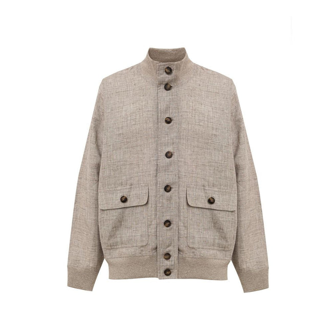 Gran Sasso Beige Linen Jackets & Coat Gran Sasso