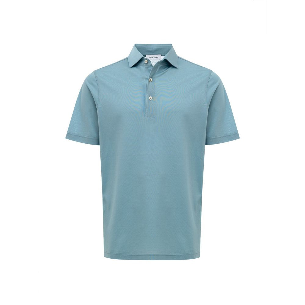 Gran Sasso Blue Cotton Polo Shirt Gran Sasso