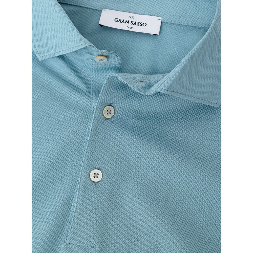 Gran Sasso Blue Cotton Polo Shirt Gran Sasso