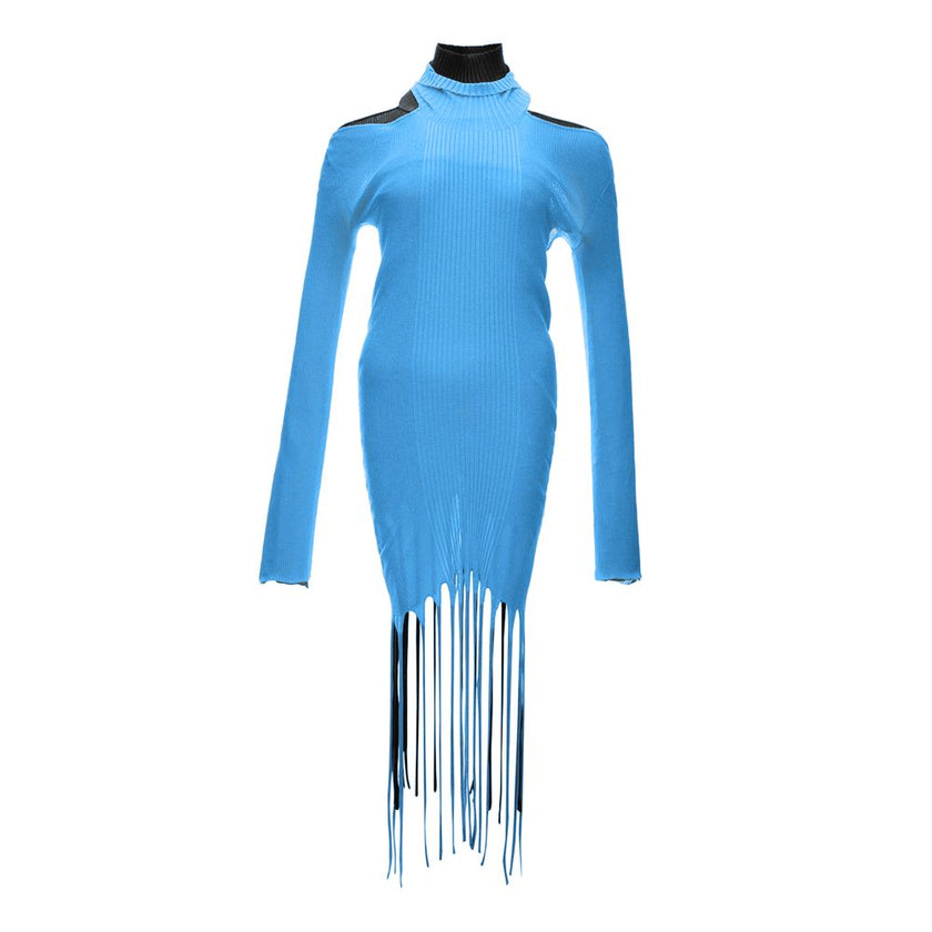 Bottega Veneta Blue Cotton Casual Dress Bottega Veneta