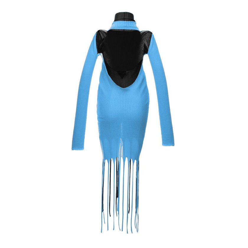 Bottega Veneta Blue Cotton Casual Dress Bottega Veneta