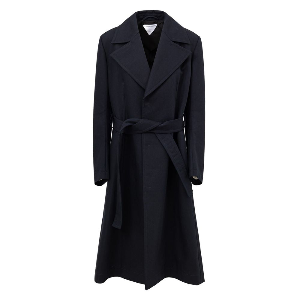 Bottega Veneta Blue Cotton Trench Coat Bottega Veneta