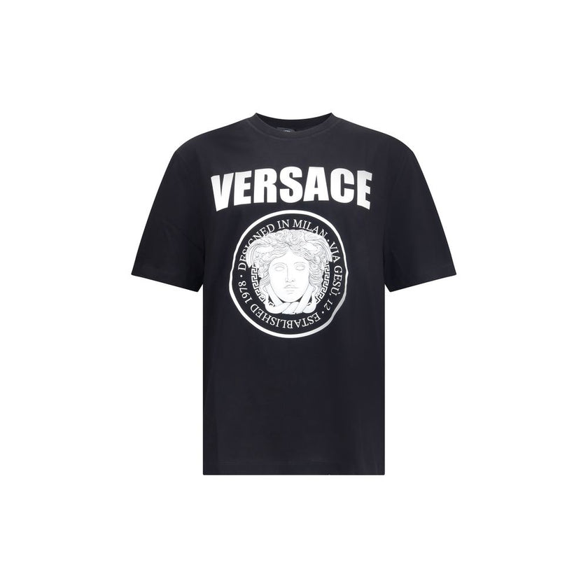 Versace Black Cotton T-Shirt Versace