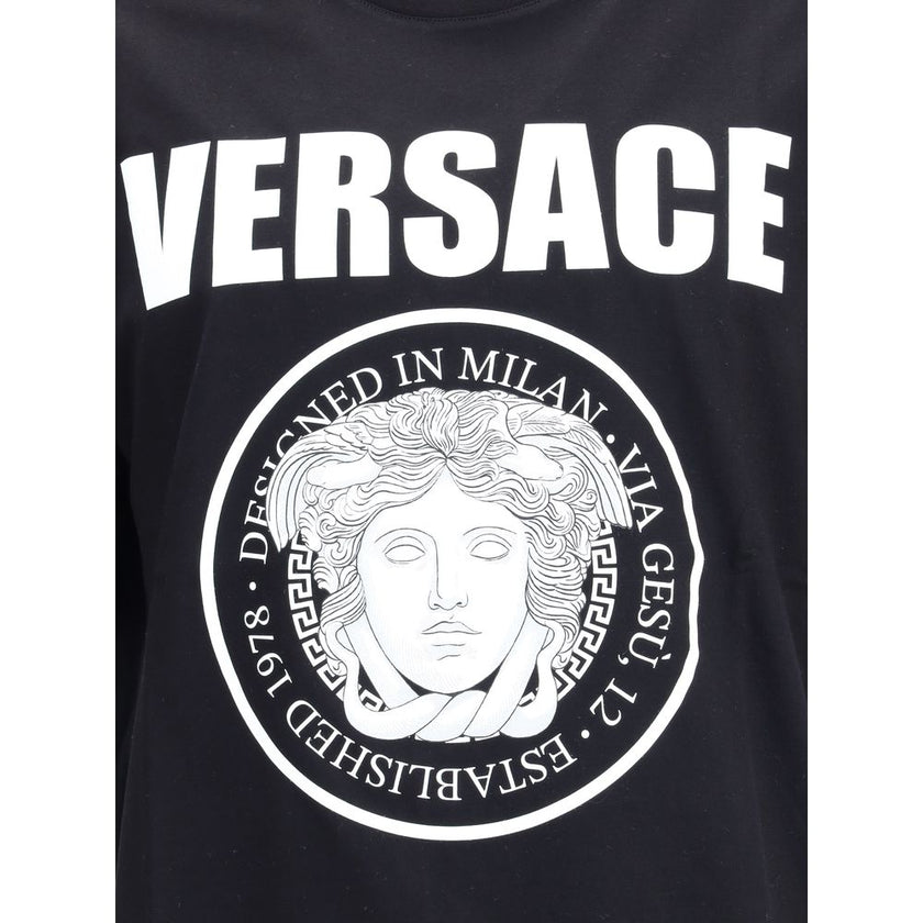 Versace Black Cotton T-Shirt Versace