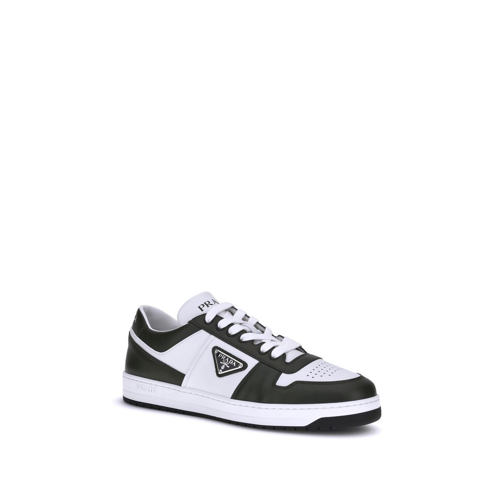 Prada Black Calf Leather Bos Taurus Low Top Sneakers Prada