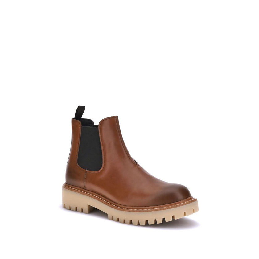 Prada Brown Rubber Chelsea Boots Prada