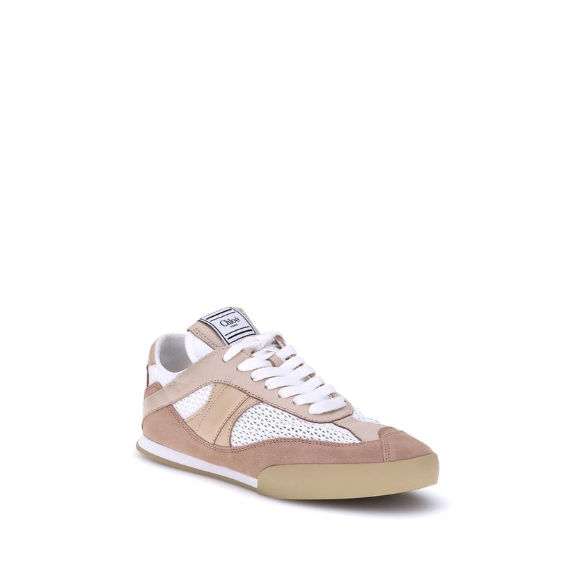 Chloé Beige Calf Leather Bos Taurus Low Top Sneakers Chloé